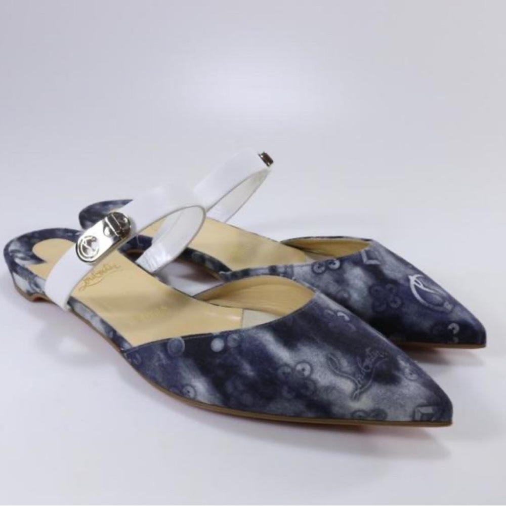 Christian Louboutin Denim Flat Mules